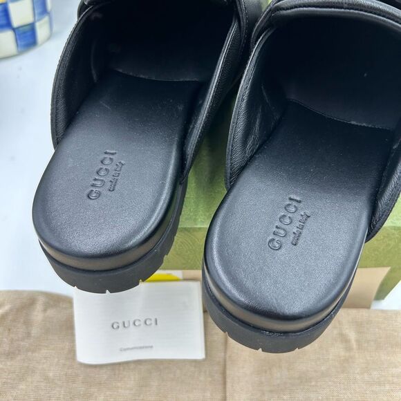 Women's Gucci , leather horse bit mules size 39.5 made in Italy - Picture 5 of 9
